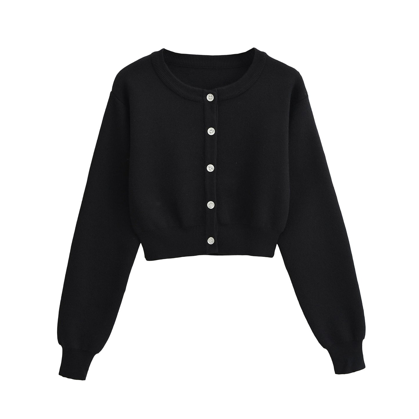 Dame afslappet kortærmet strik bolero med knapstolpe Stilla