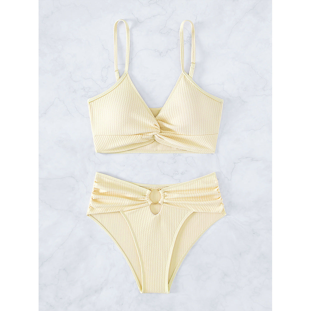 Dame Bikini-sæt med innovativt indpakningsdesign og moderne ringdetalje Stilla
