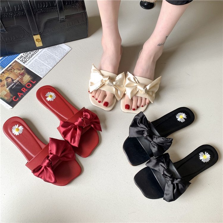 Dame Elegant Slippers med Sløjfe-design Stilla