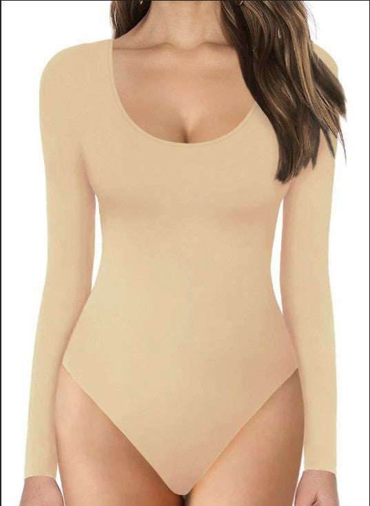 Dame Langærmet Bodysuit med elegant snit og figurskabende pasform Stilla