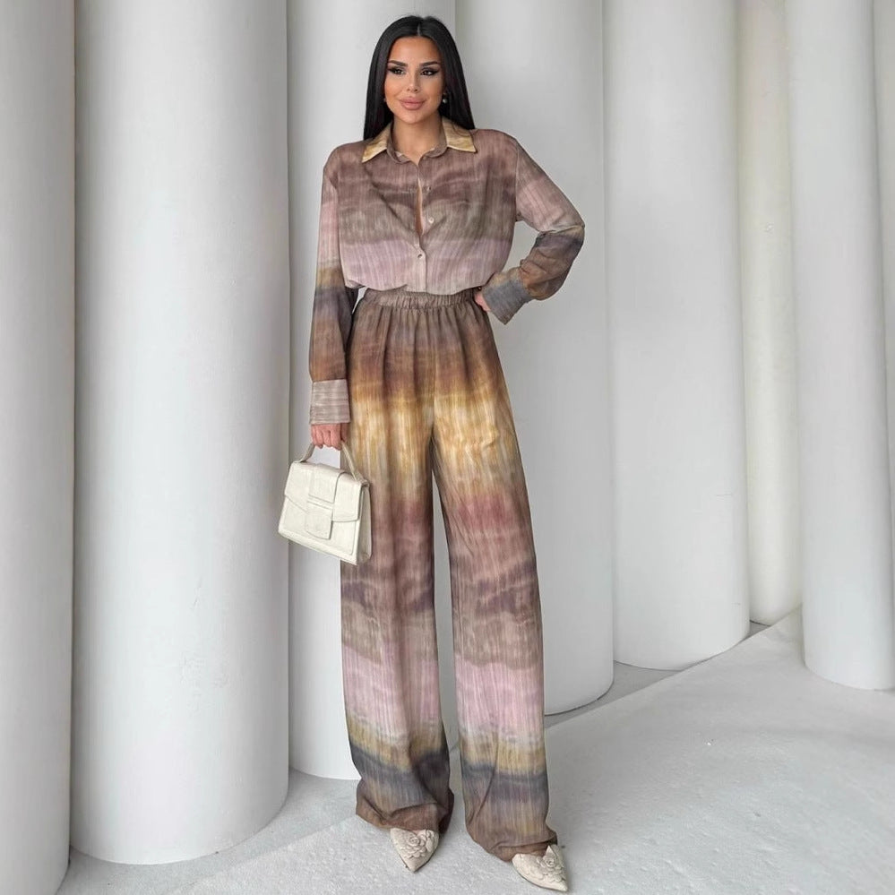 Dame Elegant og afslappet jumpsuit-sæt med højhalset krave og bredt ben Stilla