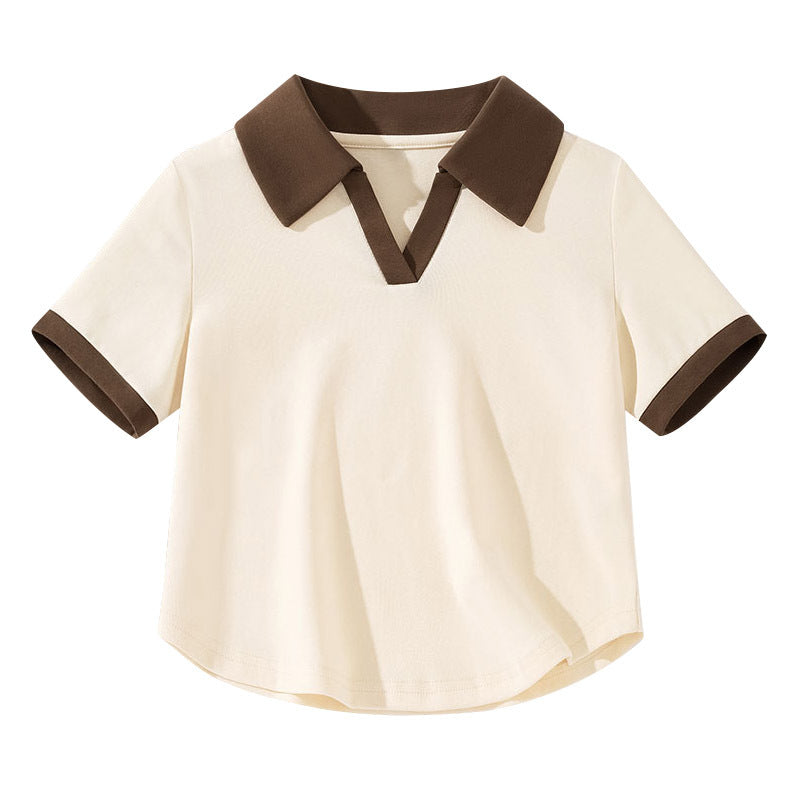 Femme Chic Farveblok Polo Top Stilla