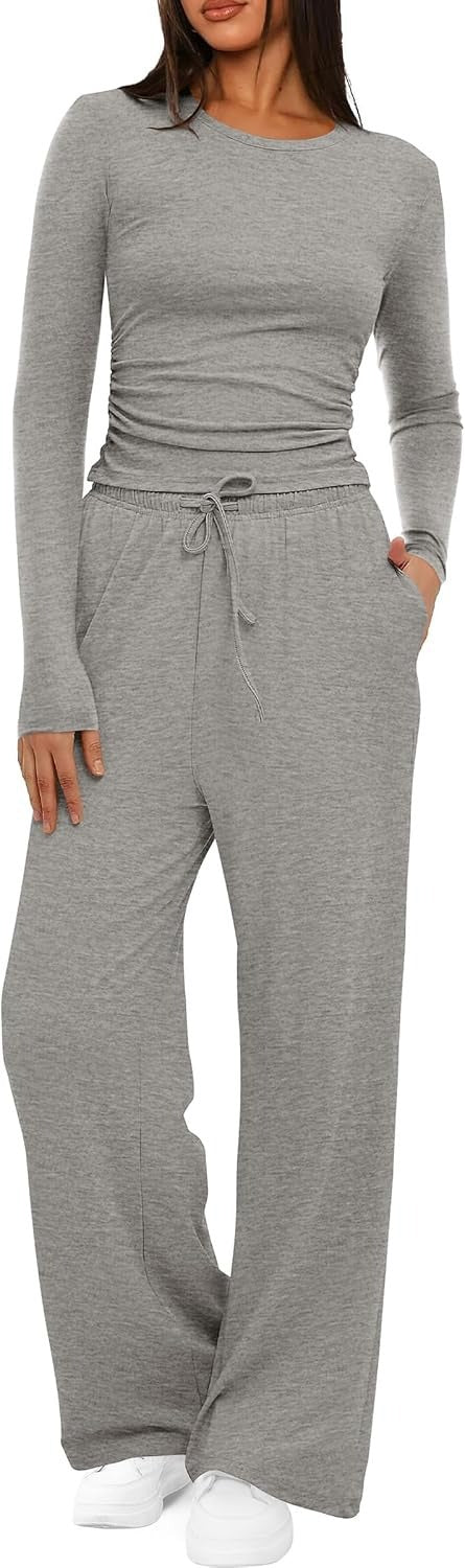 Dame behagelig jumpsuit med lange ærmer og elastisk talje Stilla