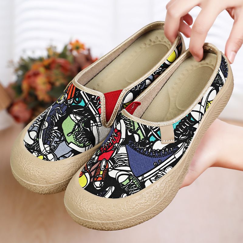Dame Designer mode Clogs med unik farverig tryk Stilla