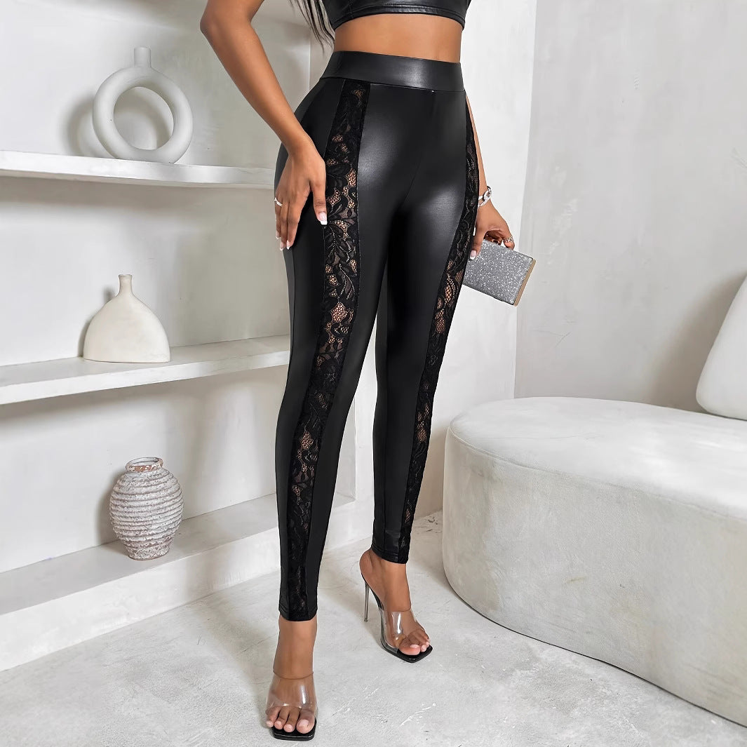 Dame Højskåret Leggings med Spidsedesign Stilla