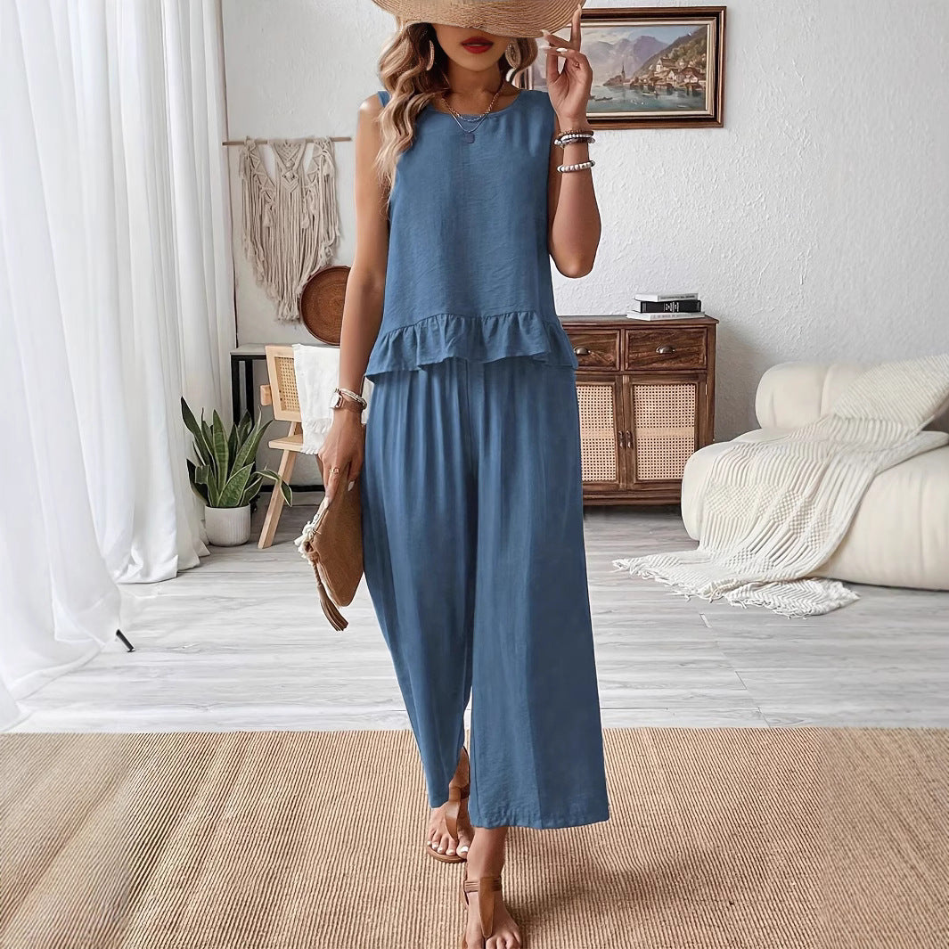 Damer luftig jumpsuit med flæse Stilla