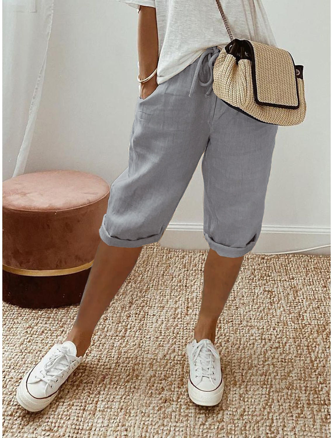 Damer Luftige Linned Shorts Stilla