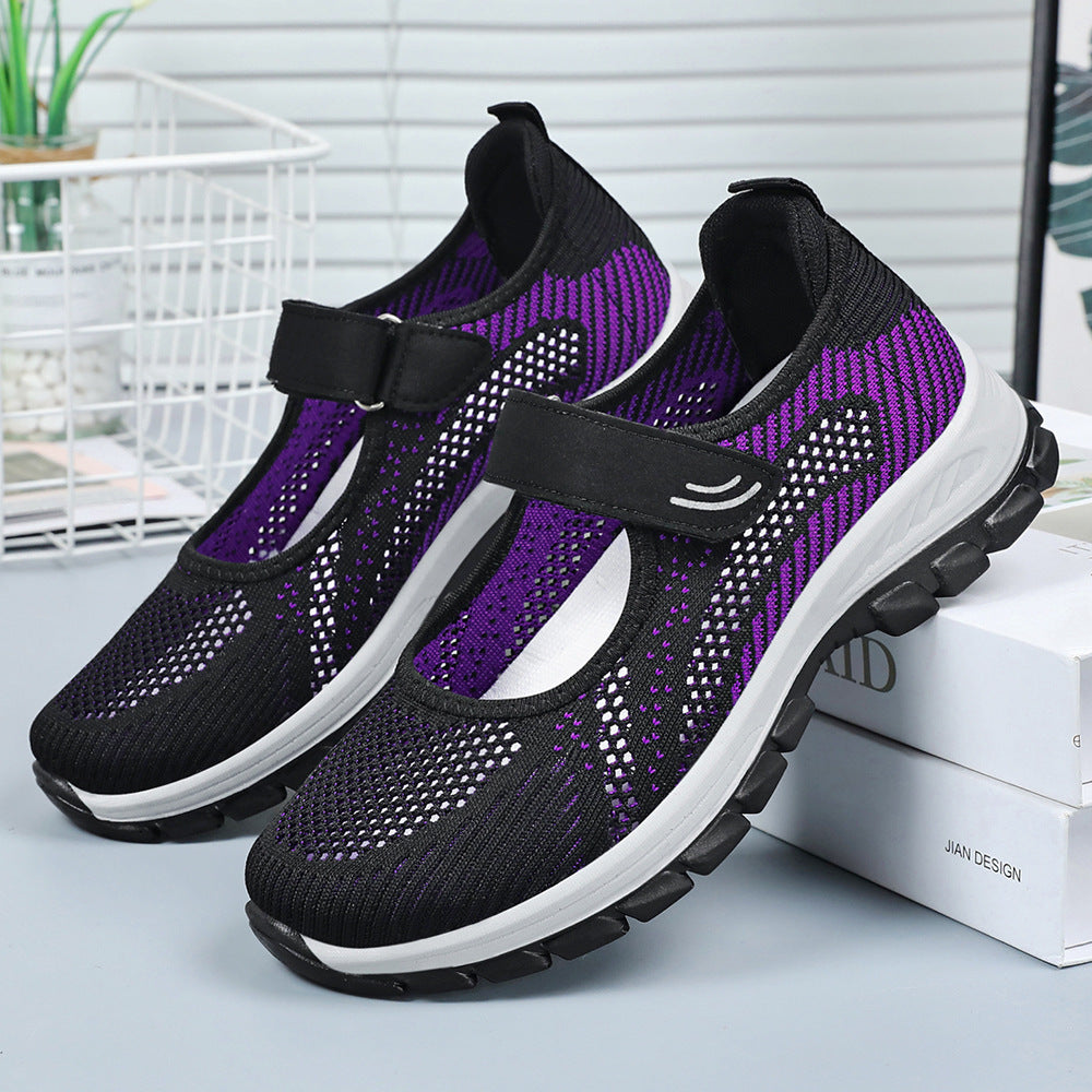 Dame Slip-On Sportssko med åndbart netstruktur og justerbar velcro Stilla