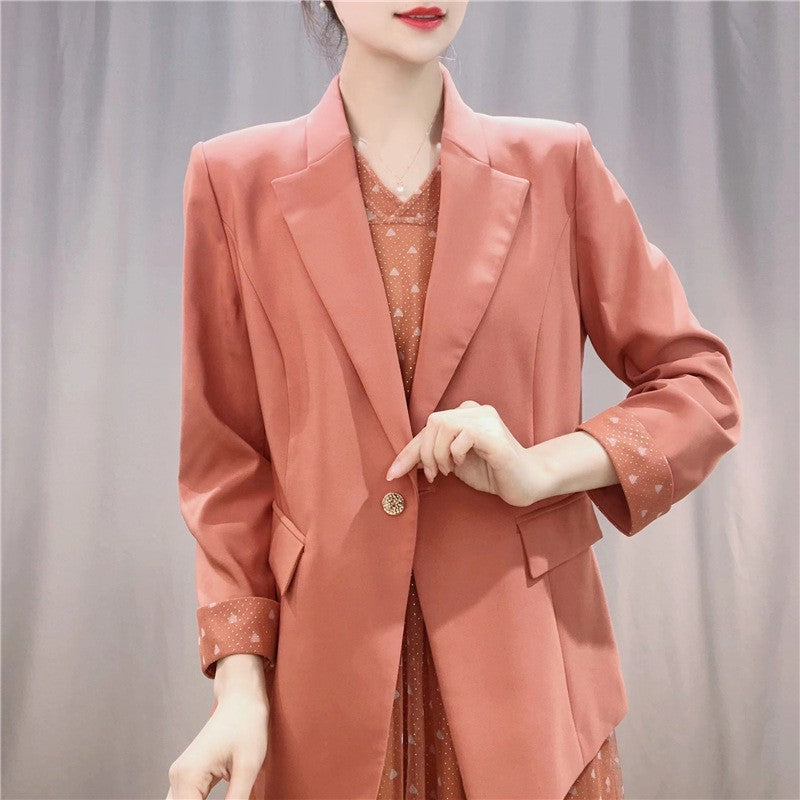Kvinder elegant blazer med blomster maxi kjole Stilla