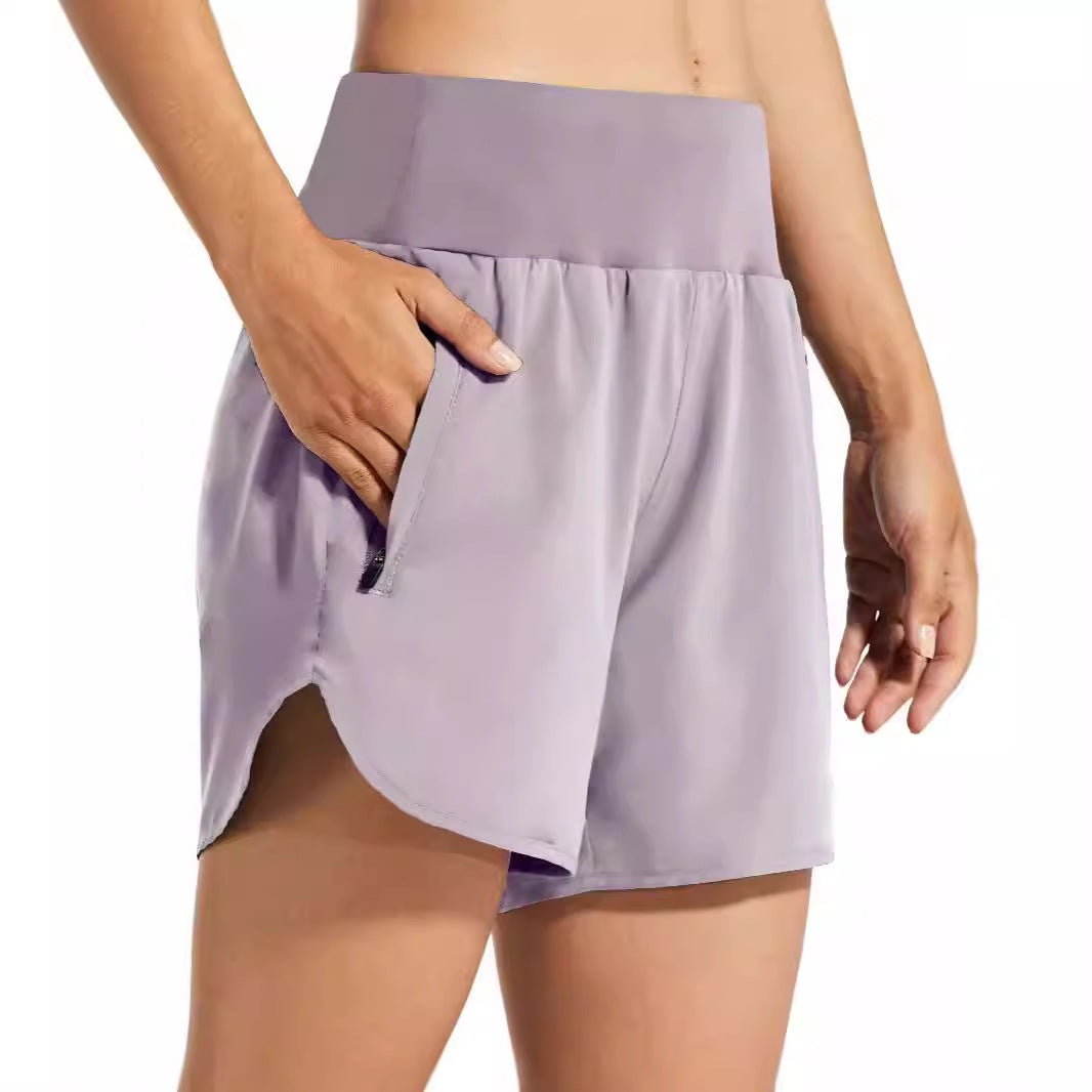 Dame Sporty Løbe shorts med sidelommer med lynlås Stilla