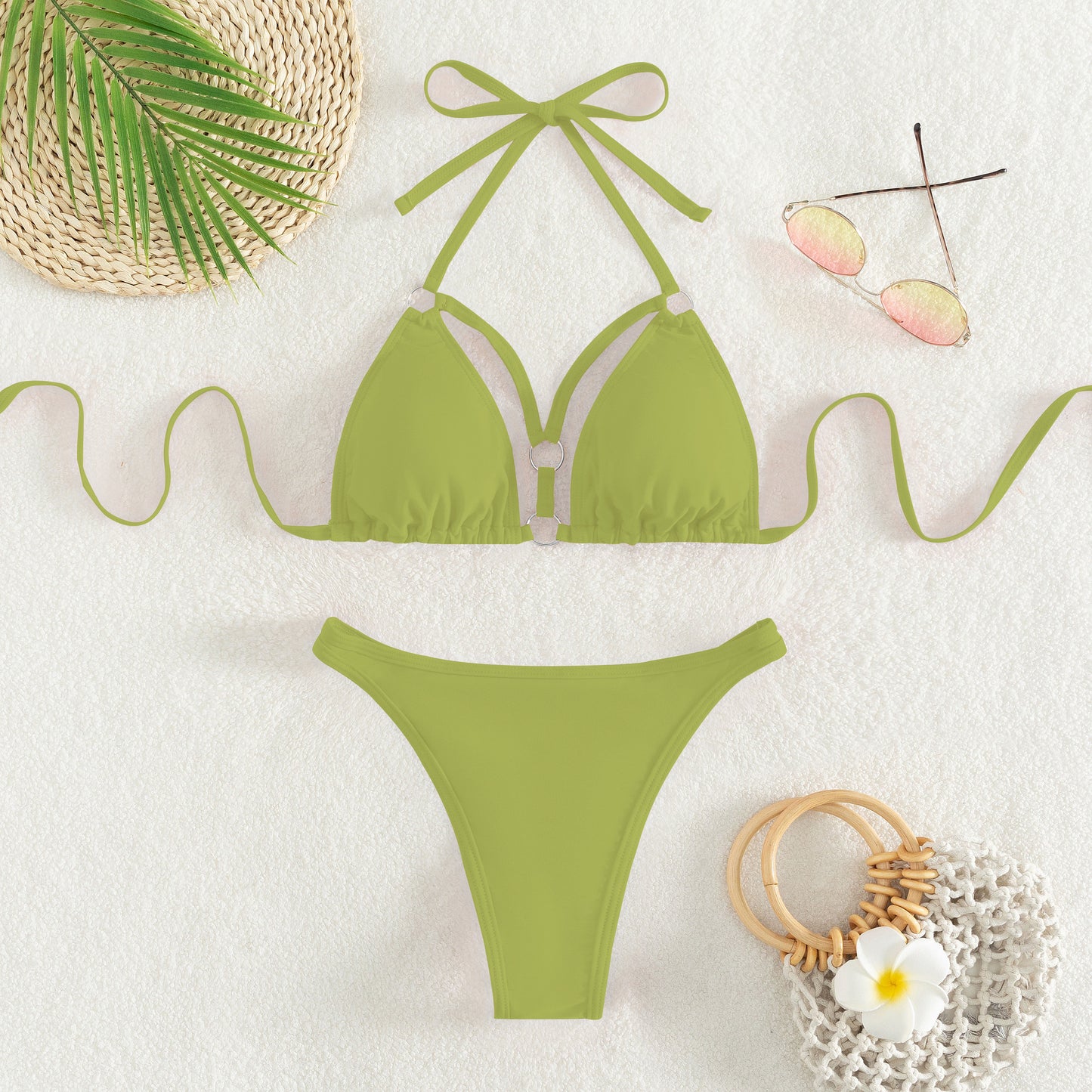 Dame Triangel-Bikini-Sæt med chic bære-system og elegante accent-detaljer Stilla