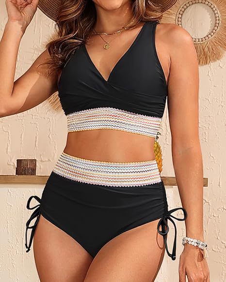 Dame Bikini-sæt med spændende indpakningsdesign og taljerende høj talje Stilla