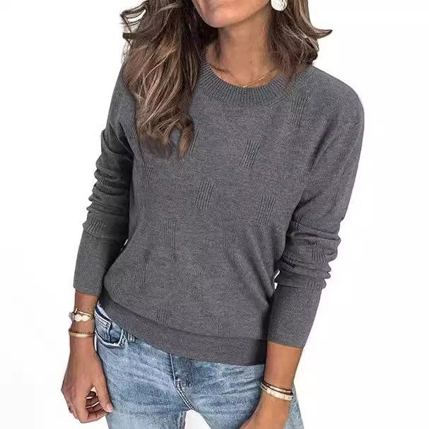Dame afslappet sweater med struktureret design og rund halsudskæring Stilla