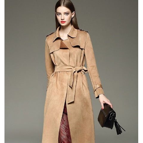Stilla | Elegant Mellemlang Slim Fit Suede Vindjakke
