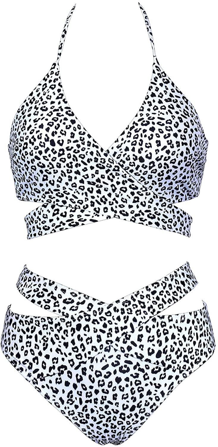 Dame bikini sæt med trendy indpakning top og højtaljede underdele Stilla