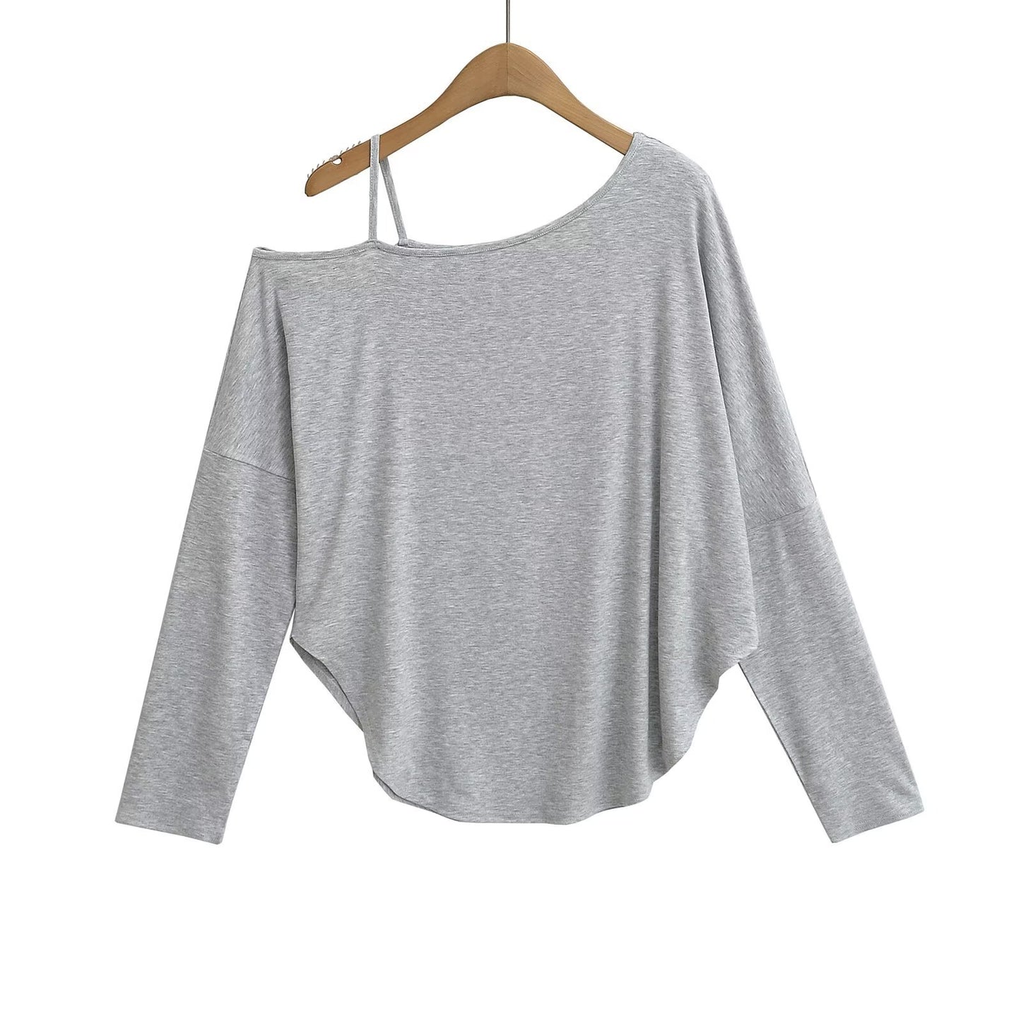 Dame afslappet Off-Shoulder langærmet skjorte med mode detaljer og raffineret snit Stilla