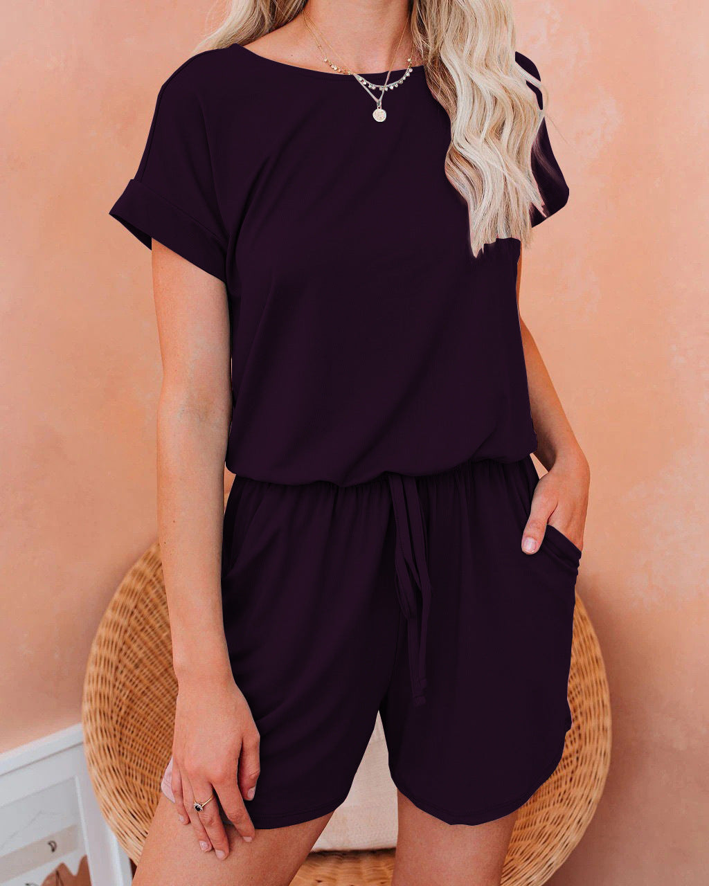 Dame Løs Jumpsuit med Gummibånd og praktiske Lommer Stilla