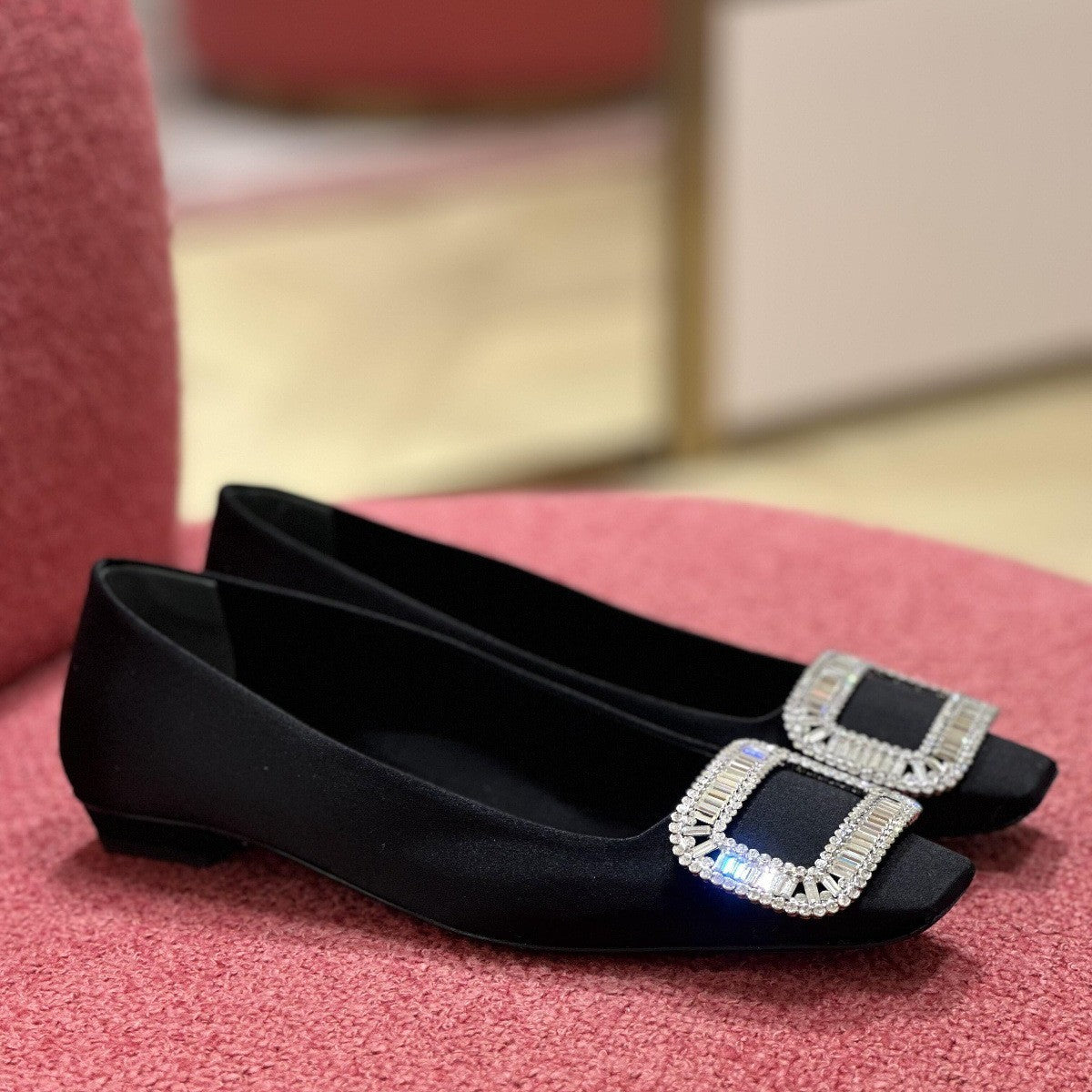 Dame elegante Ballerinas med smykke sten spænde detalje Stilla