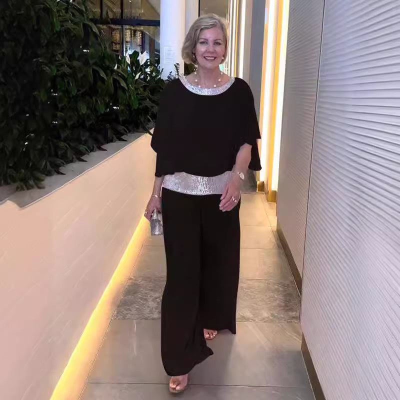 Dame Elegant bred Beinflatter Jumpsuit Stilla