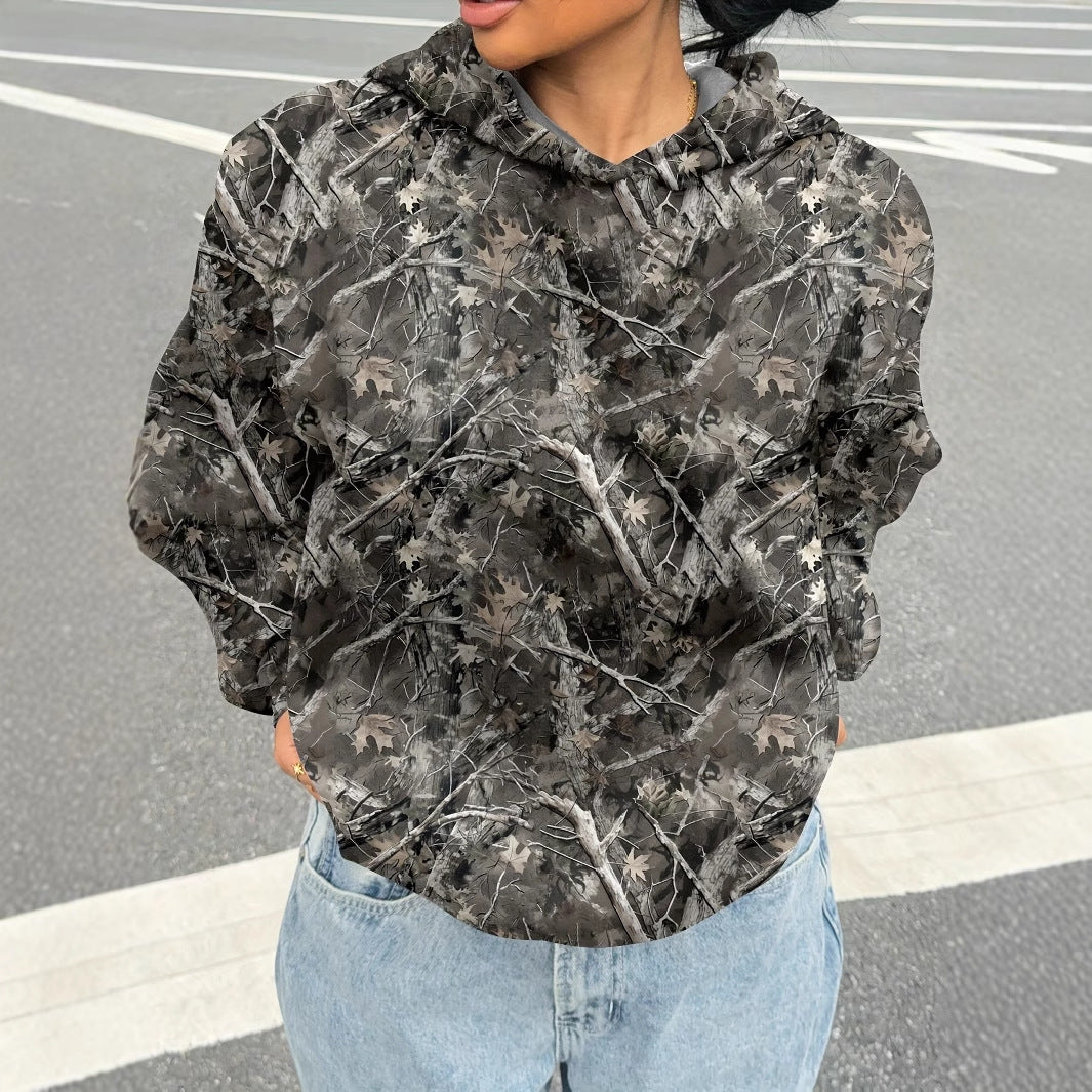 Dame Camouflage Pullover Hoodie Stilla