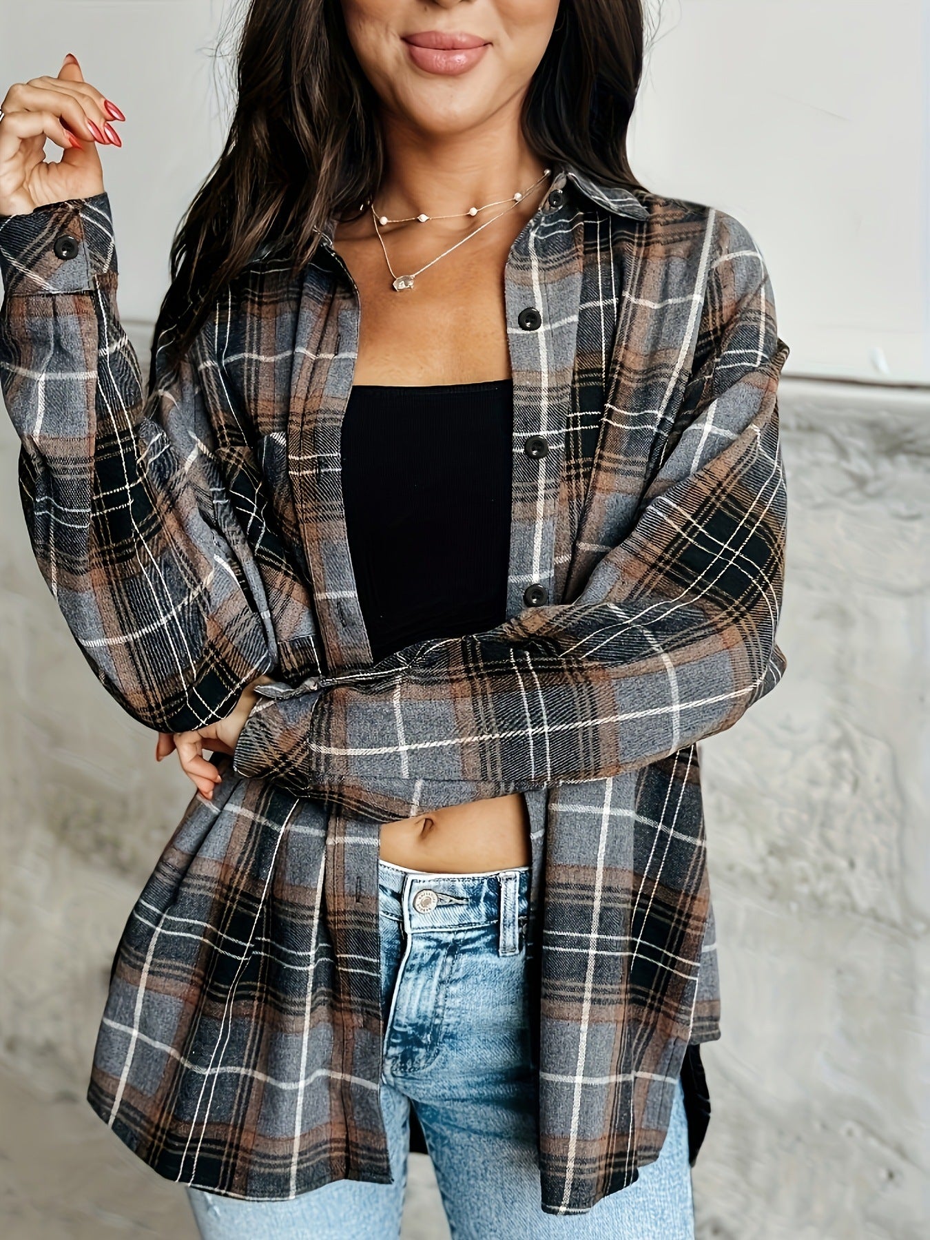 Damer flannel skjorte Stilla