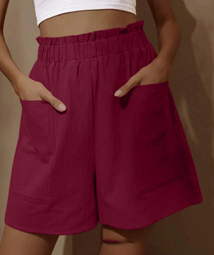Dame bomuldsshorts med elastisk talje og praktiske lommer Stilla