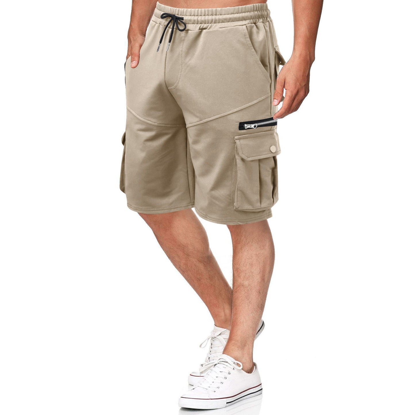 Herrer multifunktionelle Cargo-shorts med lynlås og praktiske lommer Stilla