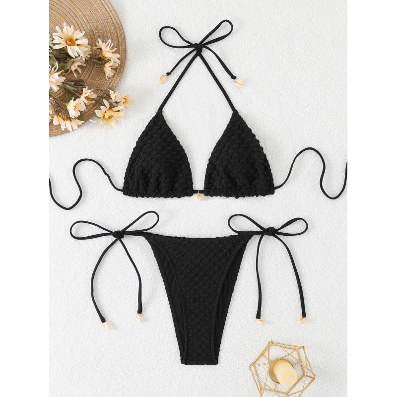 Dame Bikini-sæt med håndcrochetet design og justerbare bindebånd Stilla