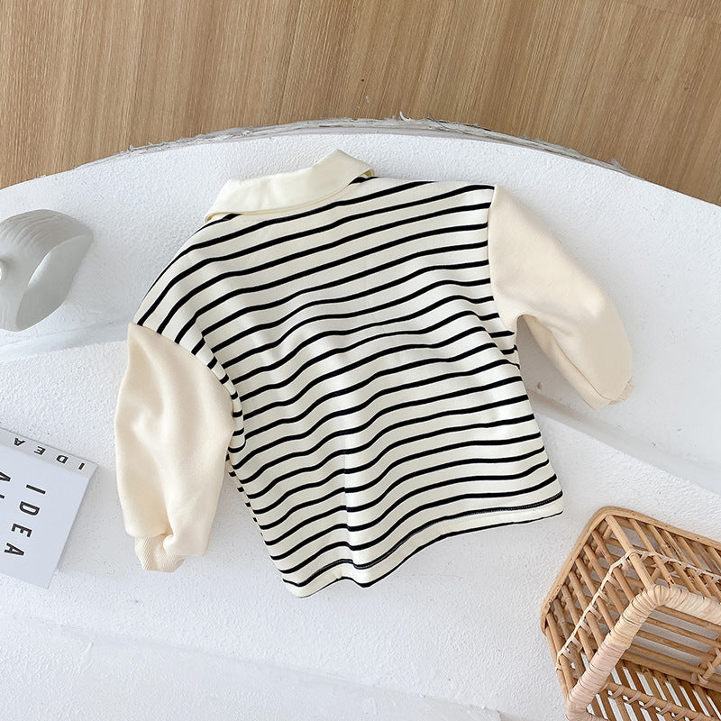 Børn Stilfuld Stribet Polo Sweatshirt Stilla