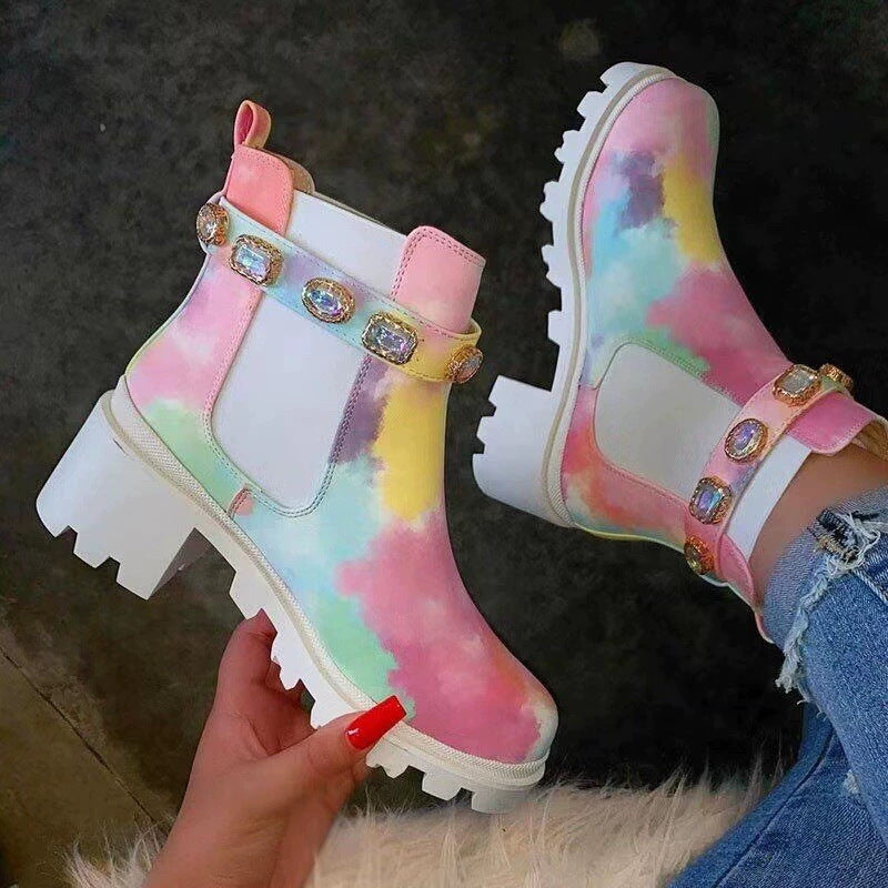 Dame modische Chelsea-Boots med glamourøs dekoration Stilla