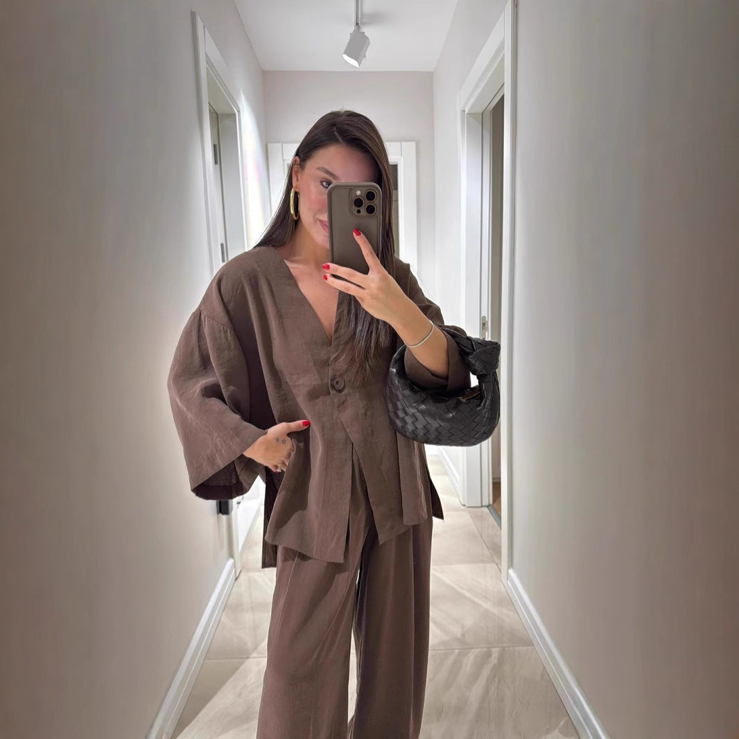 Dame afslappet jumpsuit med bredt ben og elegant snit Stilla