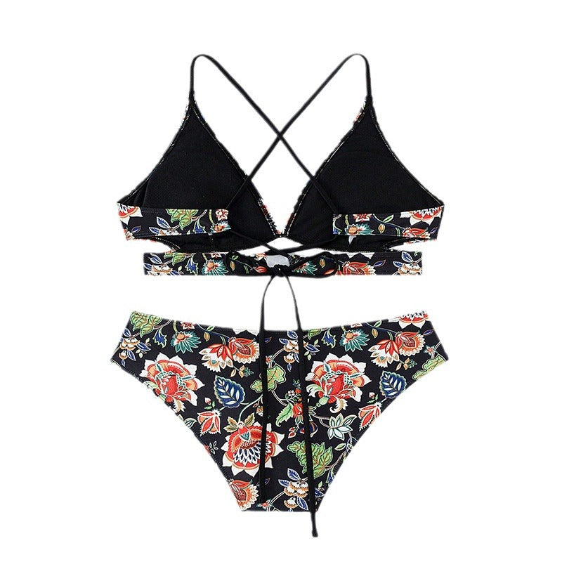 Dame Bikini-sæt med blomsterdesign og højtaljede underdele Stilla