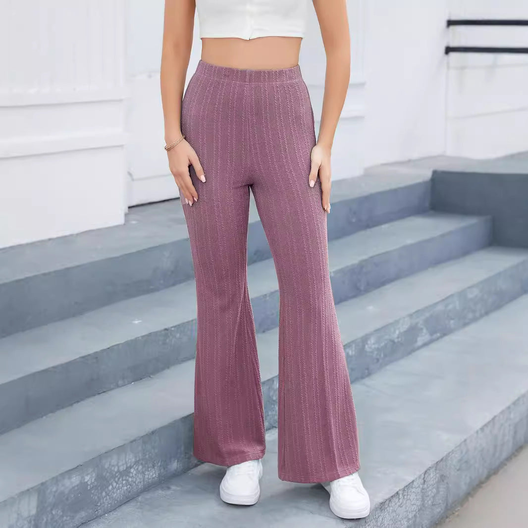 Dame Bootcut Leggings med høj talje og ribstruktur Stilla