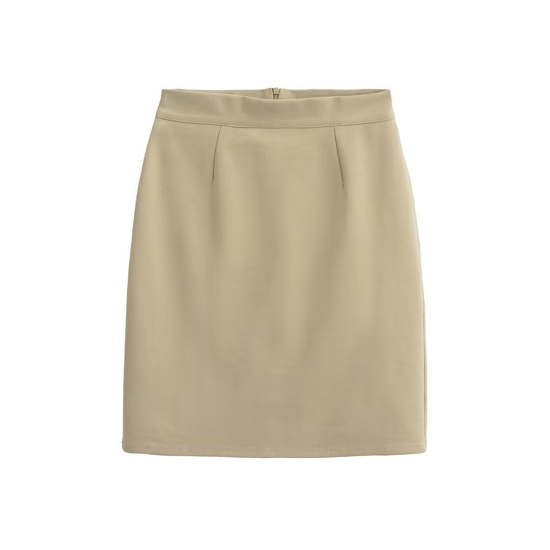 Dame elegant blyantskjørt med raffineret plissédesign og glat materiale Stilla