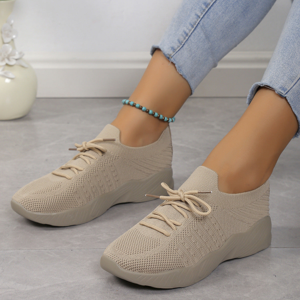 Dame åndbare Slip-On sportssko med fleksibelt overmateriale Stilla
