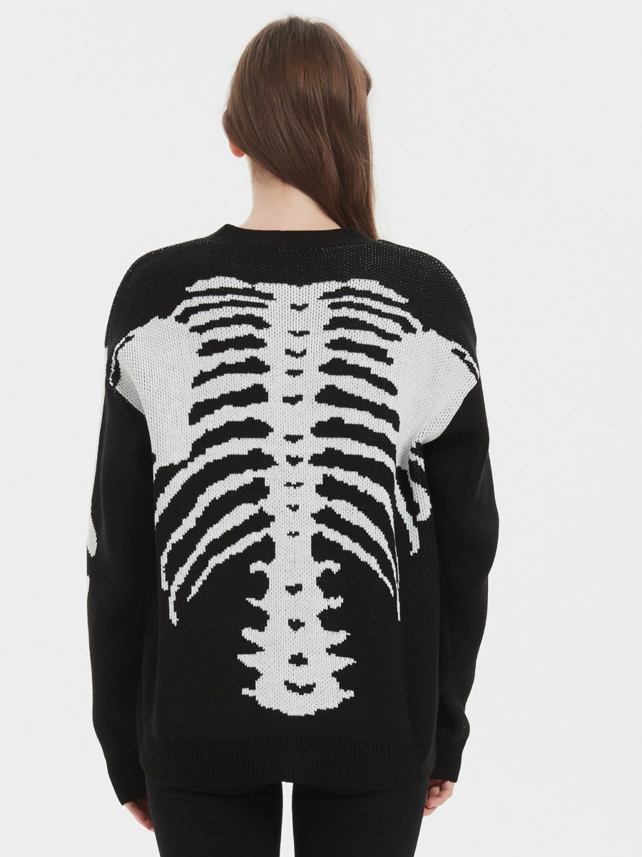 Femme Graphic Skeleton Strikjakke Stilla