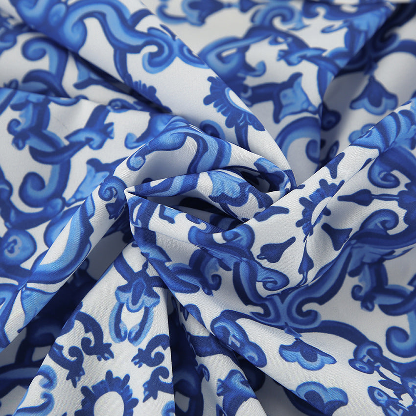 Dame afslappet lounge-sæt med blomstret mønster og centralt binde bælte Stilla