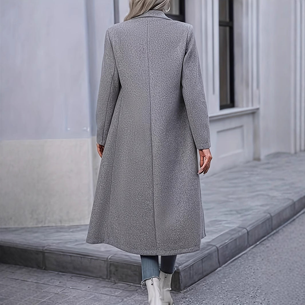 Dame elegant, dobbeltradet frakke med afslappet snit Stilla