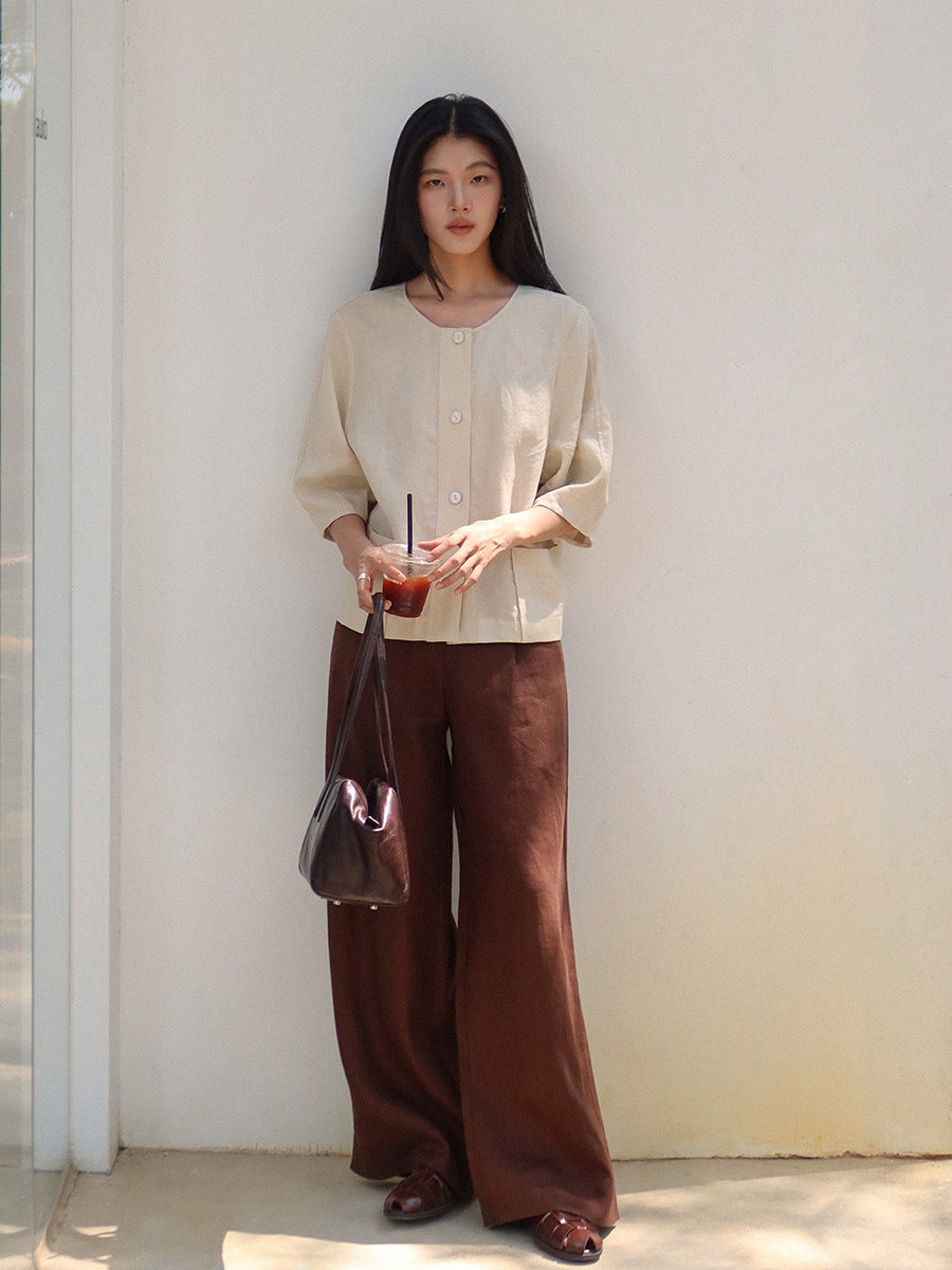 Dame brede Dress Pants i elegant stil Stilla