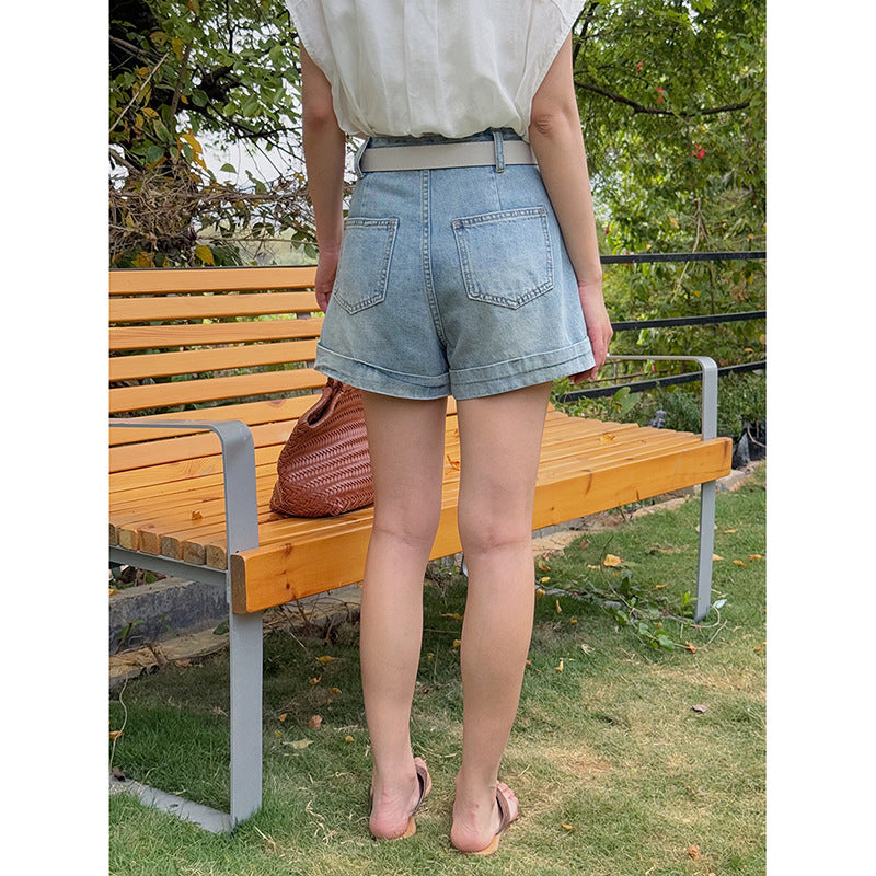 Dame afslappede shorts med høj talje og bred pasform Stilla