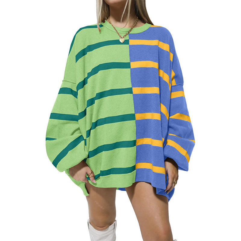 Dame Oversized Pullover med stribemønster Stilla