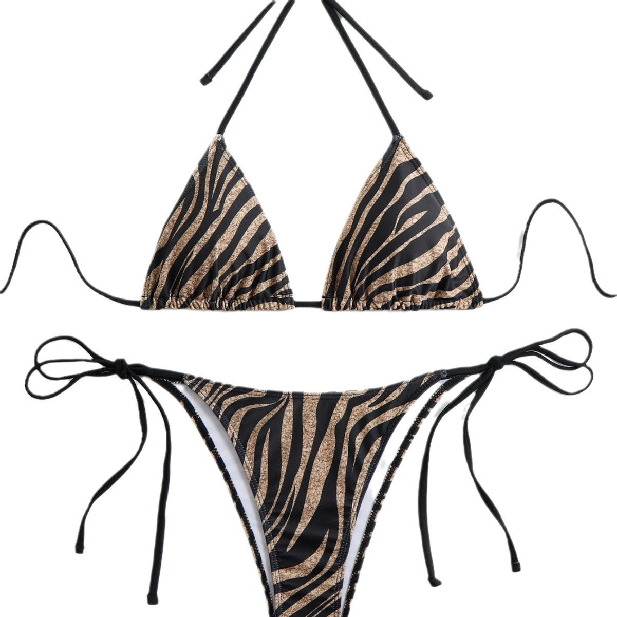 Dame trekant-top og sidelunt bund bikini-sæt Stilla