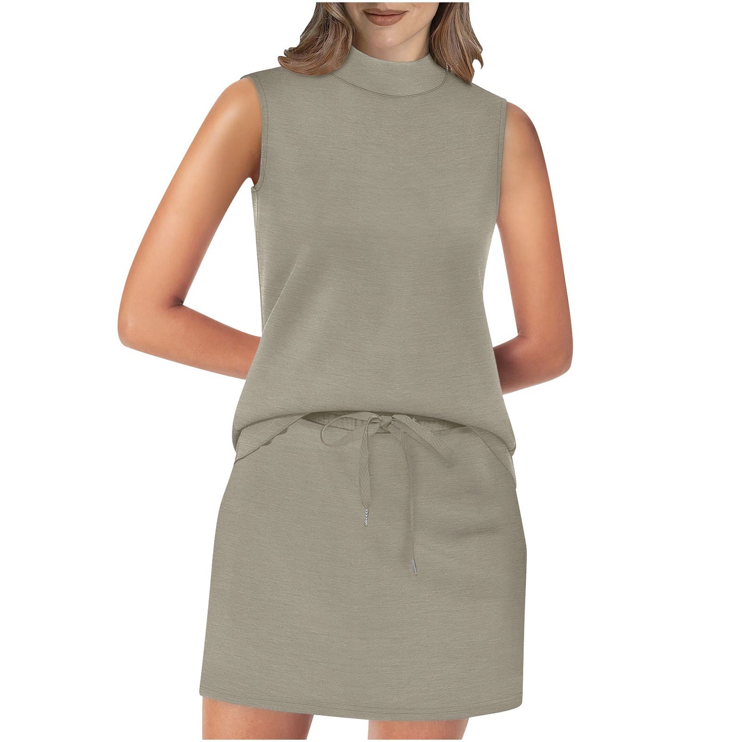 Dame afslappende Rundhalsshirt-Kjole Stilla