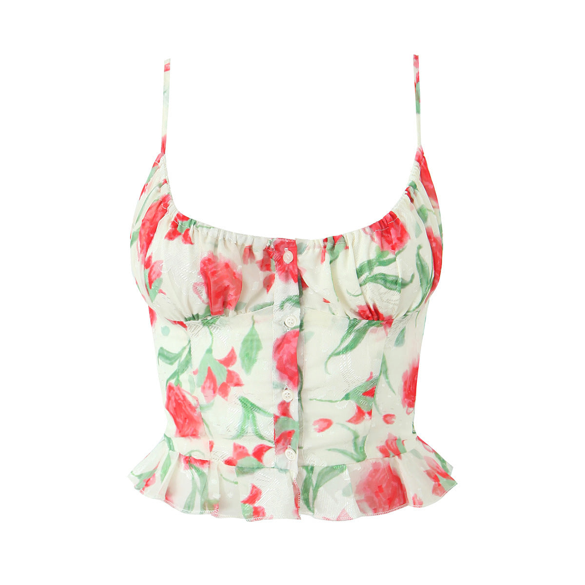 Dame Bluser-Top med blomsterdesign og peplum snit Stilla