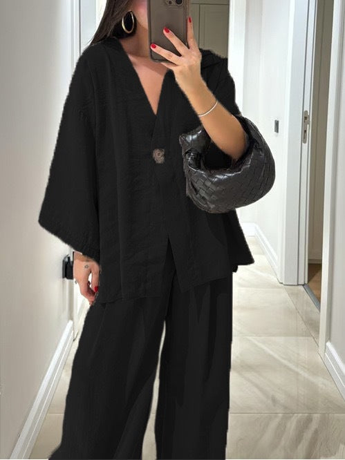 Dame afslappet jumpsuit med bredt ben og elegant snit Stilla