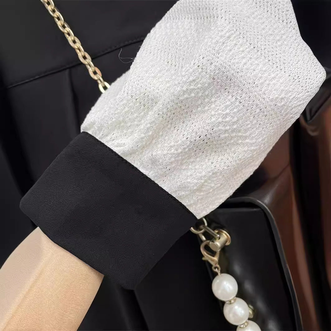 Dame elegant bluse med dekorative sløjfer og knapdetaljer Stilla