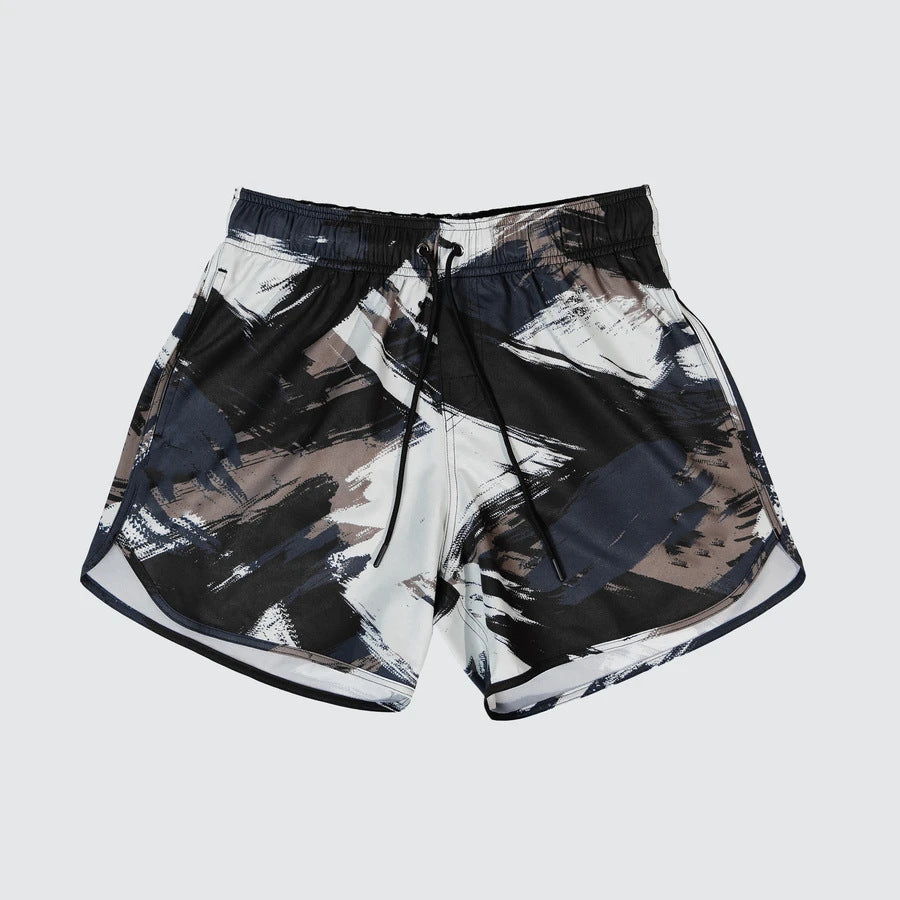 Herrer Sportlige Badetrunks med elastisk bund og innovativt camouflage-design Stilla