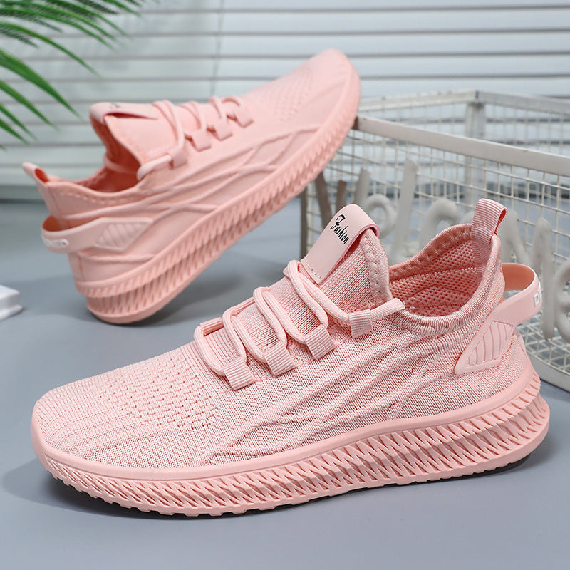 Dame Åndbare Fitness-Sneakers med elastisk snøresystem og stødabsorberende sål Stilla
