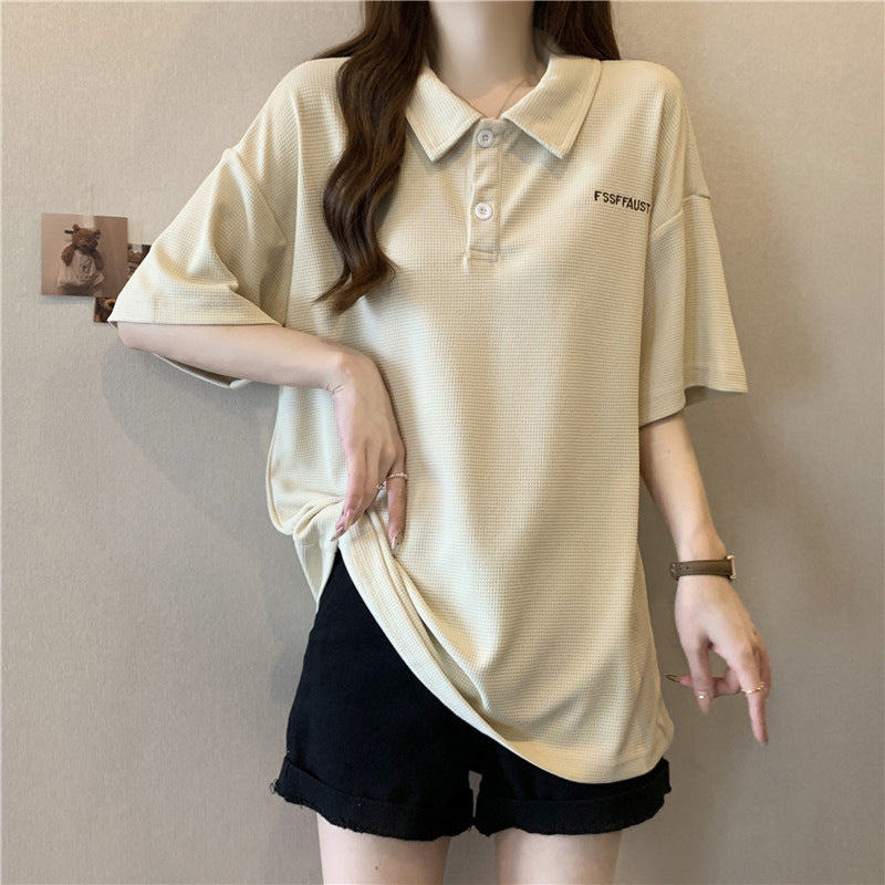 Femme Relaxed Fit Polo Tee med struktureret stof Stilla