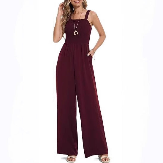Dame jumpsuit med bred ben og smal overdel Stilla